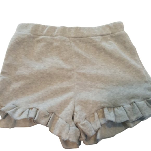 Grey Jogger Shorts w Ruffle Hem - Picture 4 of 7
